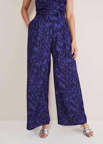 Phase Eight Coletta Leopard Prints Trousers Purple Canada | MOFZTU-276